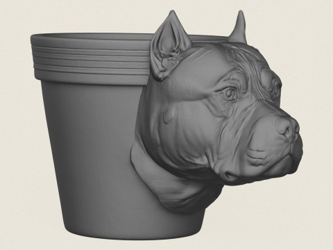 Плантатор для головы собаки Pitbull 3D Принт Модель