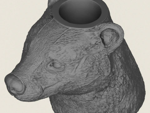 Vaso con testa di tasso Modello di stampa 3D