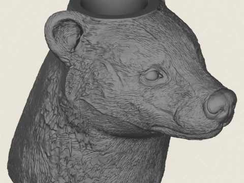 Vaso con testa di tasso Modello di stampa 3D