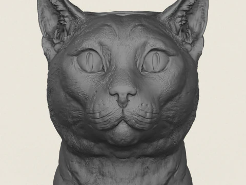 Ваза с кошачьим лицом 3D Принт Модель