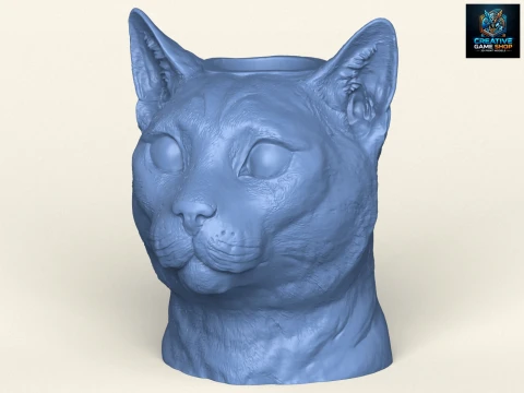 Ваза с кошачьим лицом 3D Принт Модель