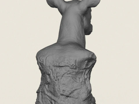 Wild Deer Bust Sculpture 3D Print Model