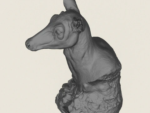 Wild Deer Bust Sculpture 3D Print Model