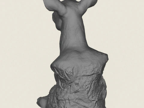Wild Deer Bust Sculpture 3D Print Model