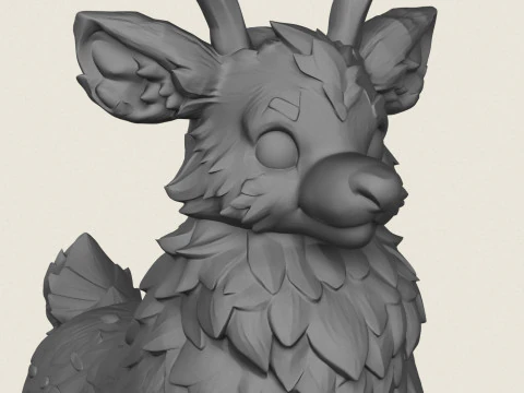 Cartoon Reindeer 3D Print Model