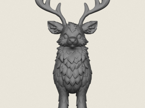 Cartoon Reindeer 3D Print Model