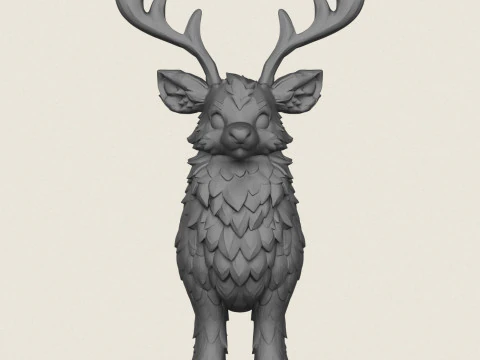 Cartoon Reindeer 3D Print Model