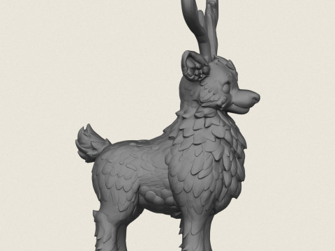 Cartoon Reindeer 3D Print Model