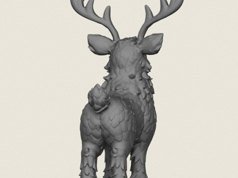 Cartoon Reindeer 3D Print Model