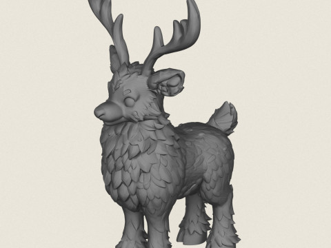 Cartoon Reindeer 3D Print Model