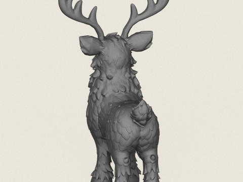 Cartoon Reindeer 3D Print Model