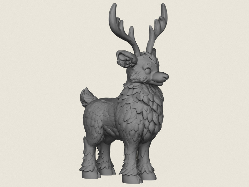 Cartoon Reindeer 3D Print Model .c4d .max .obj .3ds .fbx .stl .blend 