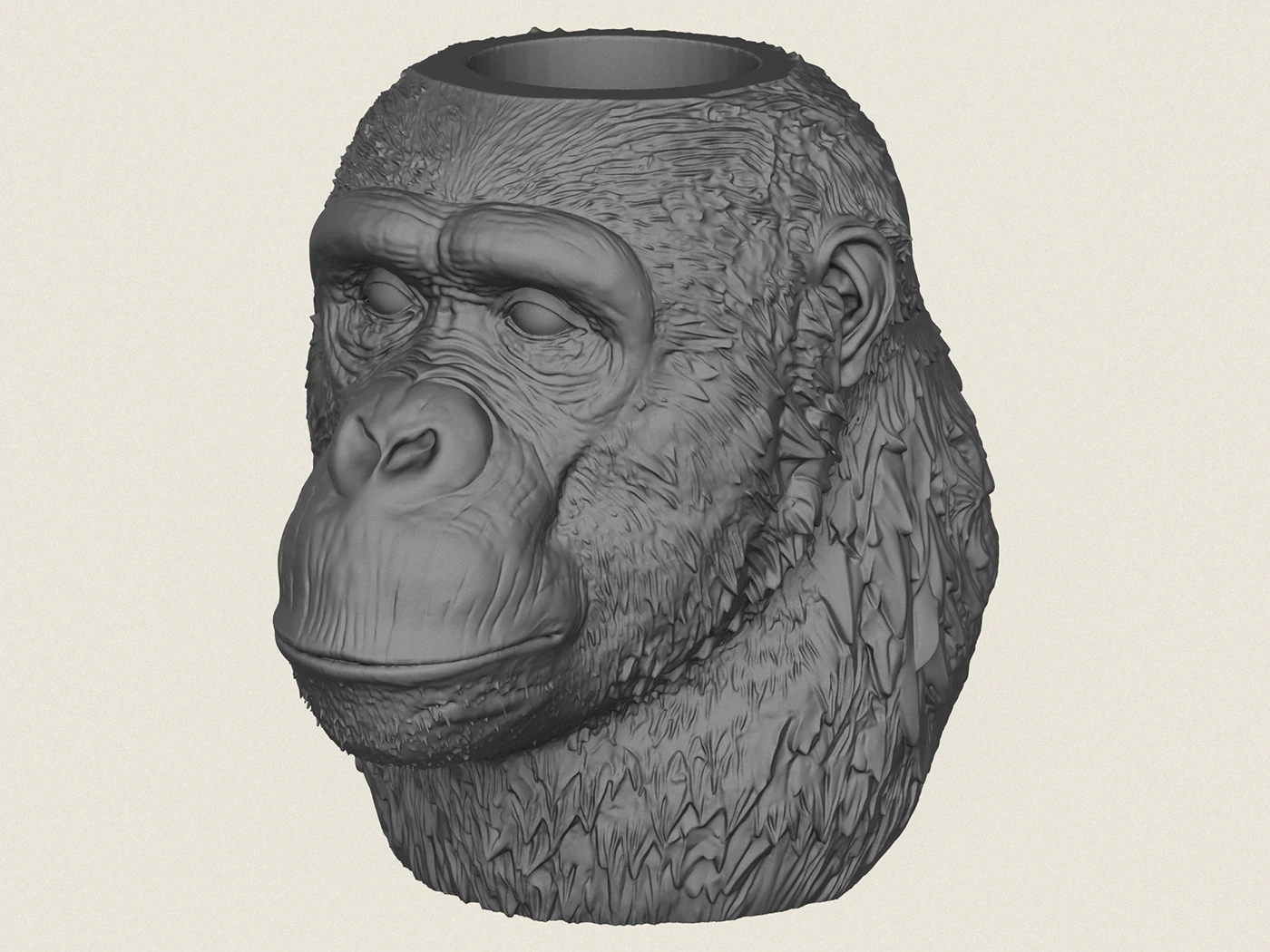 Wazon z twarzą goryla Model do druku 3D .c4d .max .obj .3ds .fbx .stl .blend 