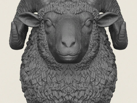 Ram Head Vase 3D Print Model