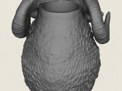 Ram Head Vase 3D Print Model