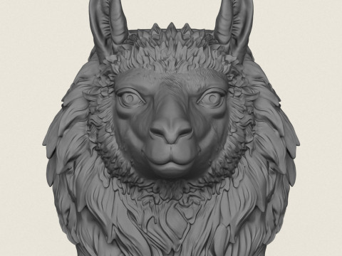Llama Animal Face Vase 3D Print Model
