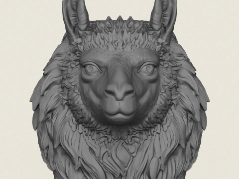 Llama Animal Face Vase 3D Print Model