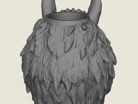 Llama Animal Face Vase 3D Print Model