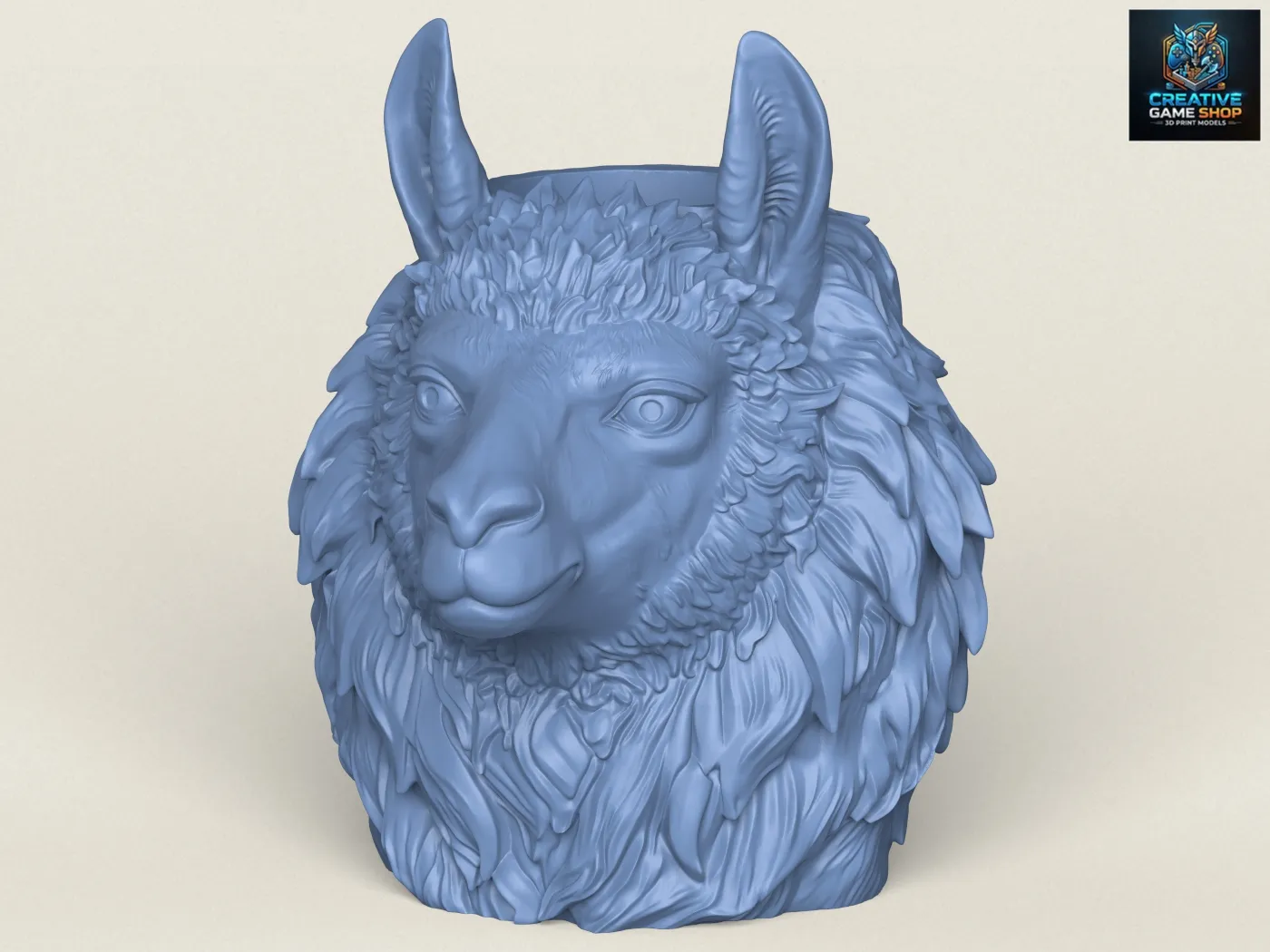 Llama Animal Face Vase 3D Print Model .c4d .max .obj .3ds .fbx .stl .blend 