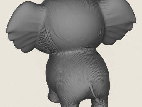 Cartoon Elephant 3D Print Model