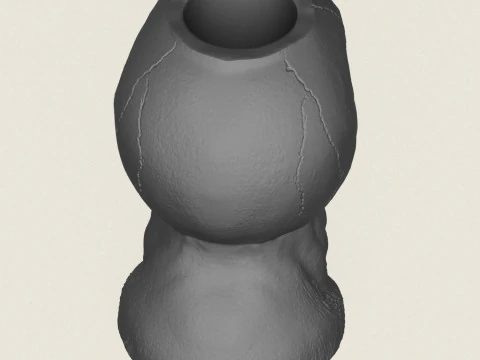 Human Skull Pot Vase 3D Print Model