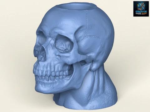 Vaso con teschio umano Modello di stampa 3D