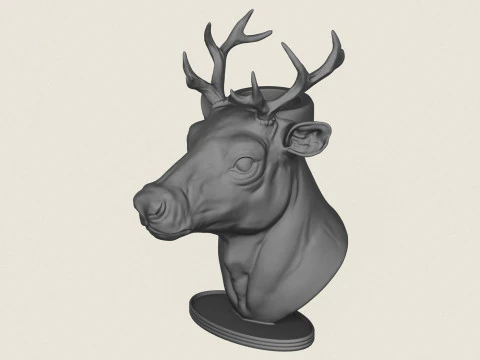 鹿头烛台 3D 打印模型