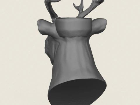 Deer Head Candle Holder 3D Print Model