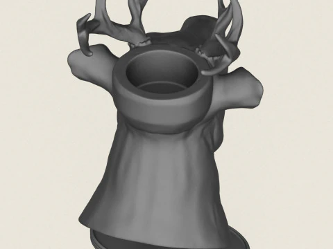 Deer Head Candle Holder 3D Print Model