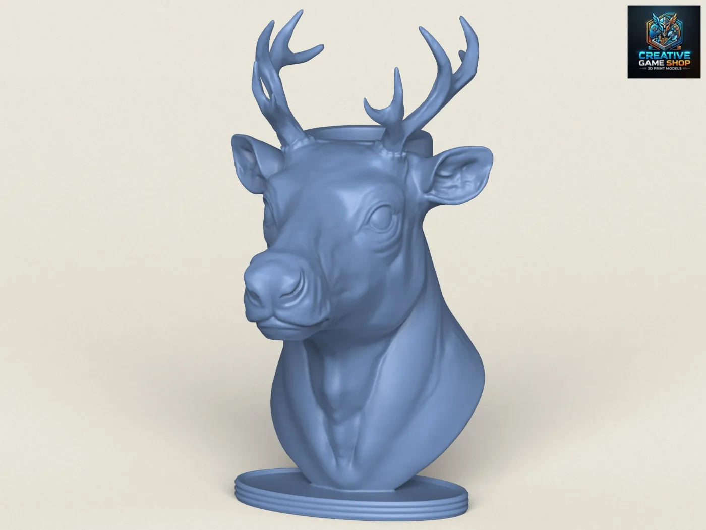 Deer Head Candle Holder 3D Print Model .c4d .max .obj .3ds .fbx .stl .blend 