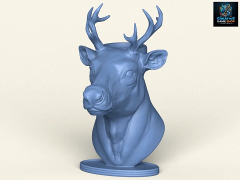 사슴 머리 캔들 홀더 3D 프린트 모델