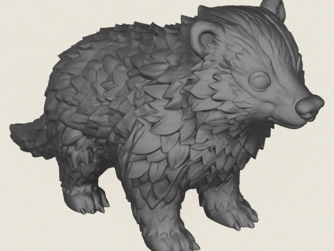 Badger Toon Animal 3D Print Model