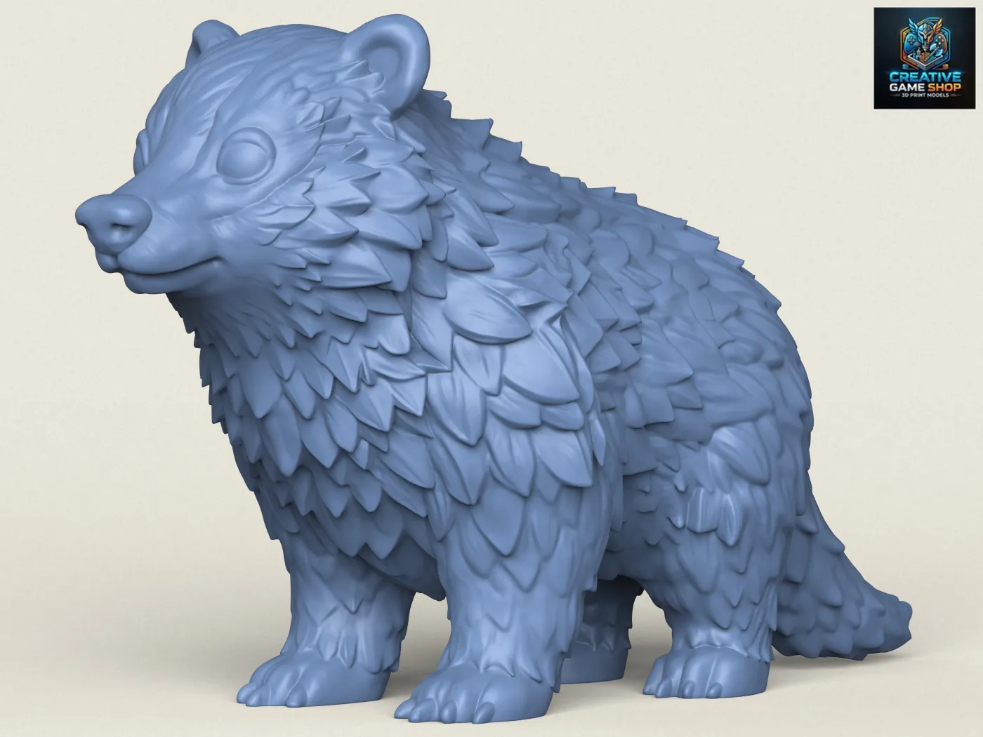 Badger Toon Animal 3D Print Model .c4d .max .obj .3ds .fbx .stl .blend