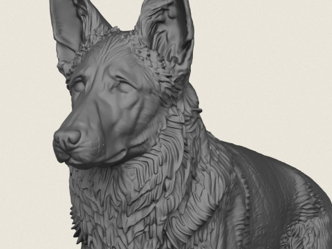 German Shepherd Dog 3D Print Model