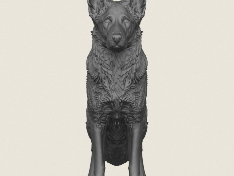 German Shepherd Dog 3D Print Model