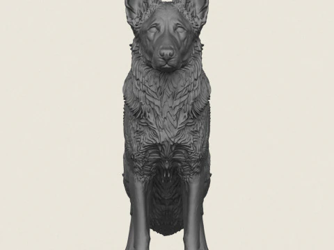 German Shepherd Dog 3D Print Model