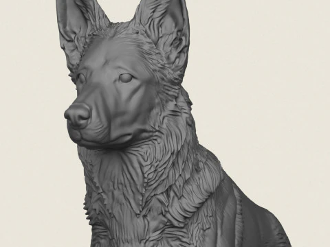 German Shepherd Dog Jumping 3D Print Model
