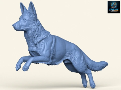 Salto del cane da pastore tedesco Modello di stampa 3D