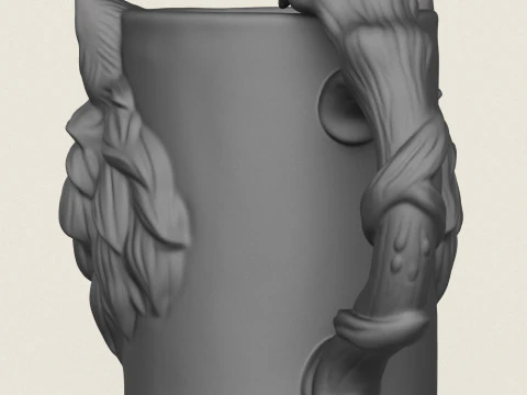 Tazza elegante con testa di lupo Modello di stampa 3D