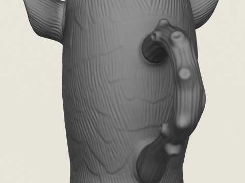 Deer Head Mug 3D Print Model