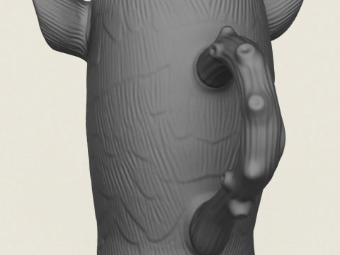 Deer Head Mug 3D Print Model
