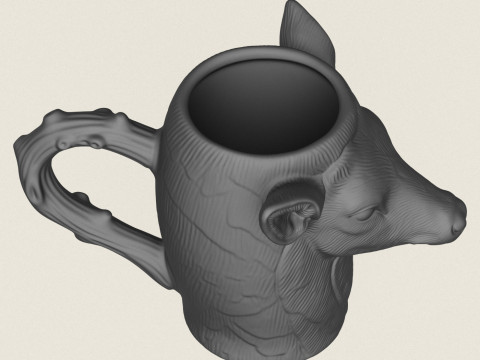 Deer Head Mug 3D Print Model