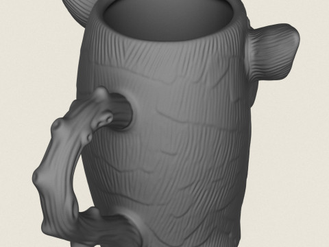 Deer Head Mug 3D Print Model