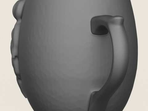 Lion Head Mug 3D Print Model