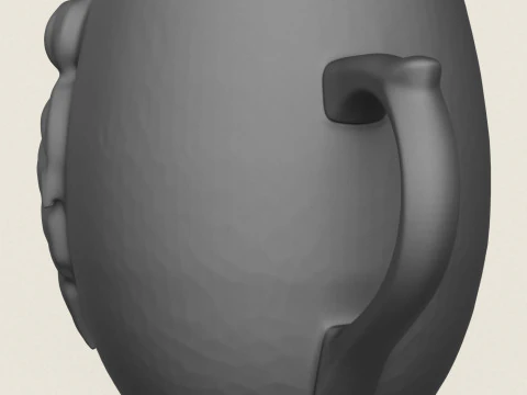 Lion Head Mug 3D Print Model