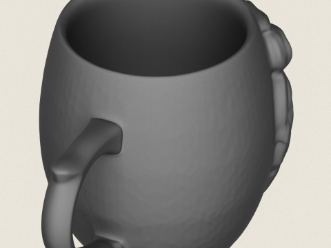 Lion Head Mug 3D Print Model