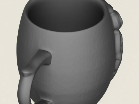 Lion Head Mug 3D Print Model