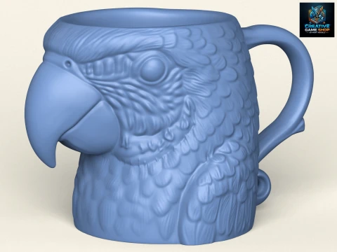 Taza Cara de loro Modelo de impresión 3D