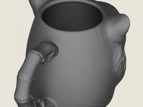 타이거 헤드 머그 3D 프린트 모델