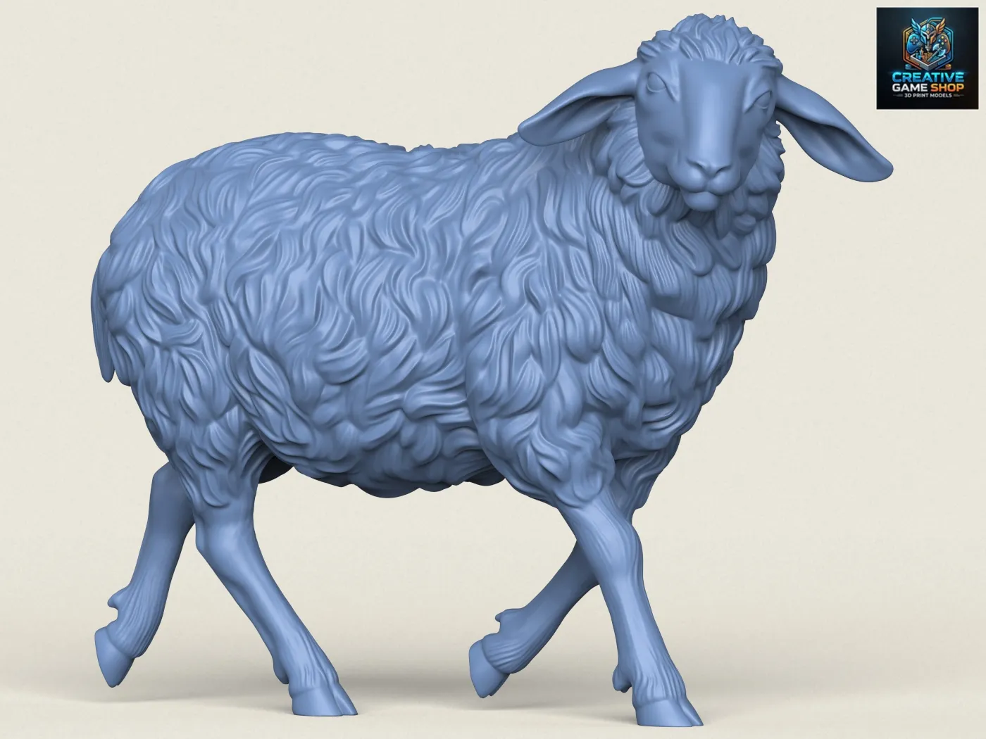 Sheep Walking 3D Print Model .c4d .max .obj .3ds .fbx .stl .blend 